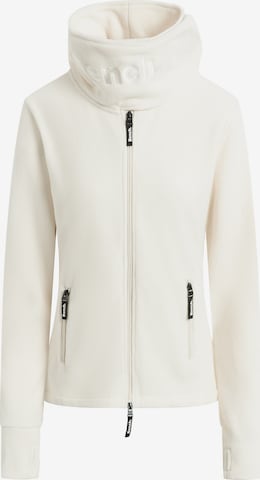 BENCH Fleece Jacket 'Funnel' in White: front