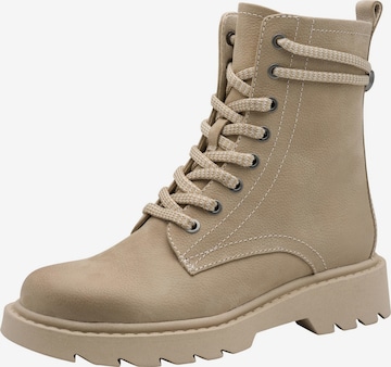 Bottines à lacets Tamaris en beige : devant
