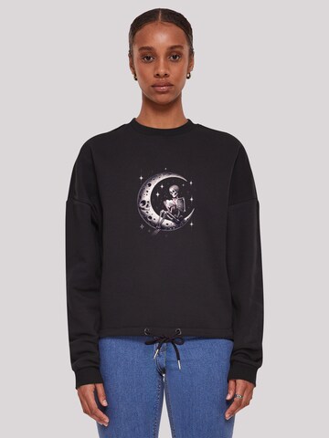 F4NT4STIC Sweatshirt 'Gothic Valentinstag Skelett Mond' in Zwart: voorkant
