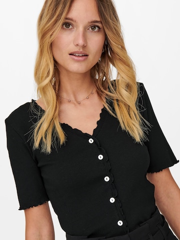 ONLY Shirt 'Laila Button' in Zwart