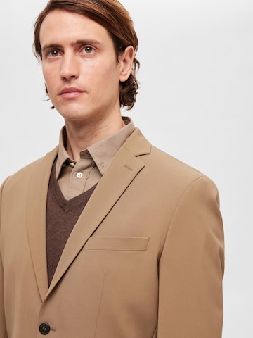 Coupe slim Veste de costume 'Liam' SELECTED HOMME en beige