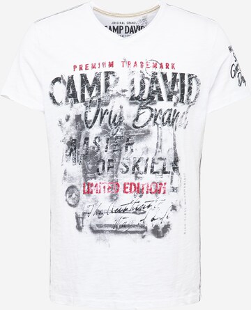 T-Shirt CAMP DAVID en blanc : devant