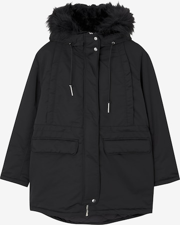 Pull&BearLagana parka - crna boja: prednji dio