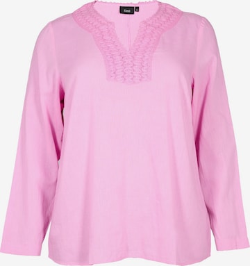 Camicia da donna 'VFLEX' di Zizzi in rosa: frontale