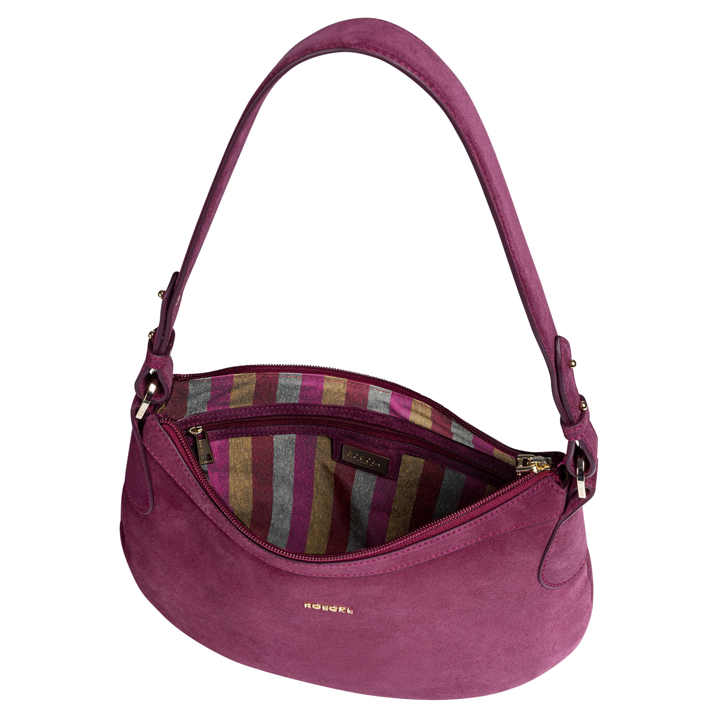 Roeckl Schoudertas 'LIBERTY SCHULTERTASCHE NUBUK SMALL' in Roze