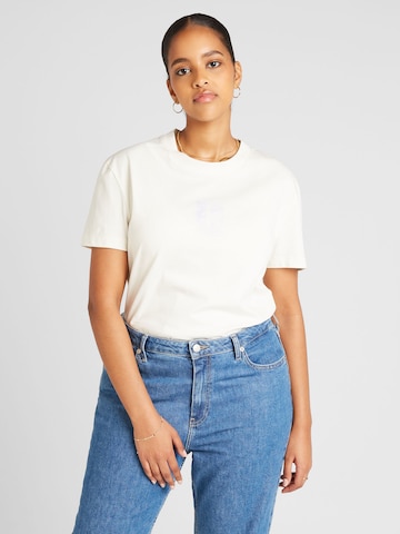 Calvin Klein Jeans Curve Shirt in Wit: voorkant