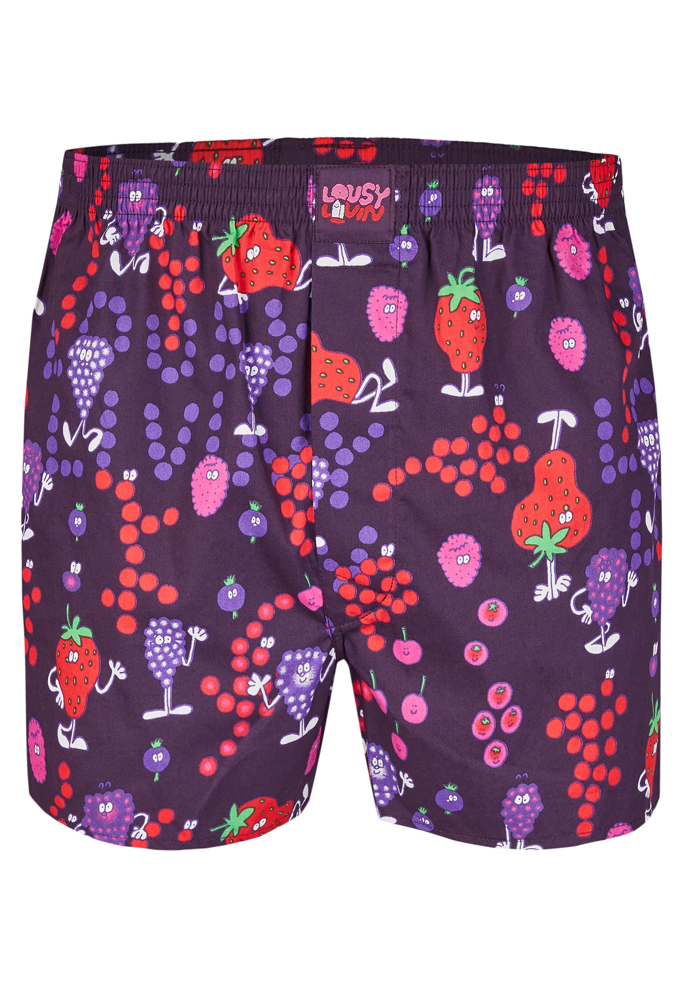 Lousy Livin Boxer shorts 'Cherry & Berry' in Purple