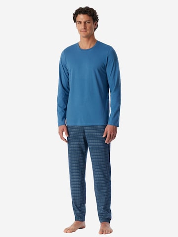 SCHIESSER Pyjama lang 'Casual Essentials'‌ in Blau
