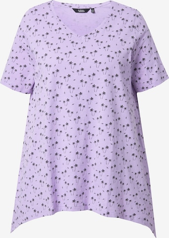 T-shirt Ulla Popken en violet : devant