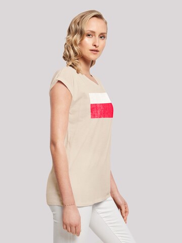 F4NT4STIC Shirt 'Poland Polen Flagge' in Beige