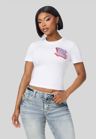 True Religion - Camisa em branco: frente