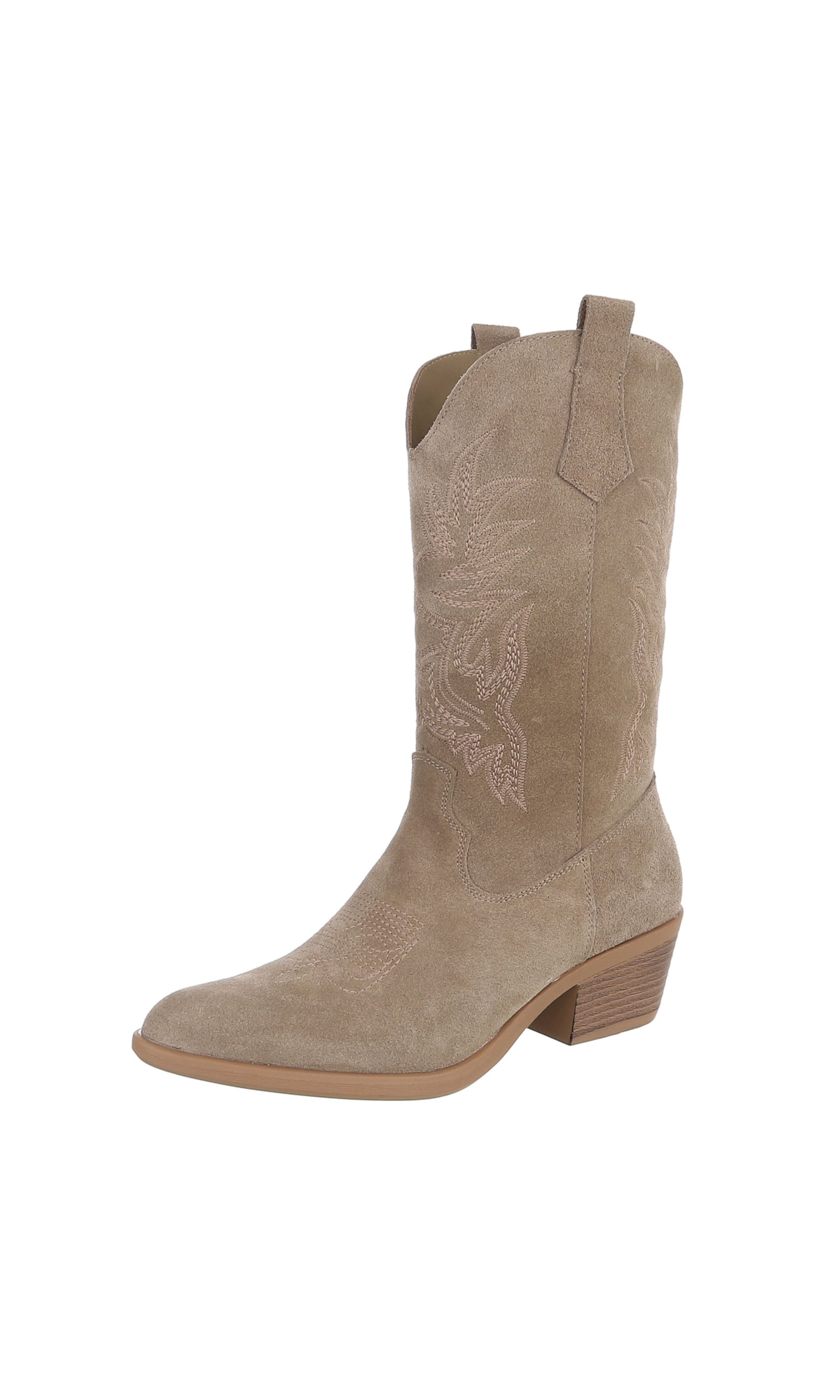 Ital-Design Cowboystiefel in Beige: Vorderseite