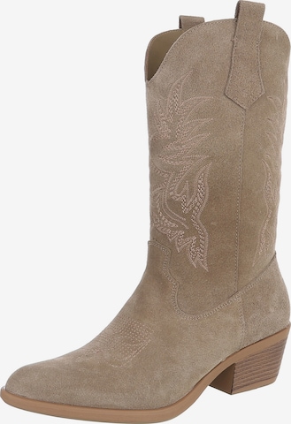 Ital-Design Cowboystiefel in Beige: Vorderseite