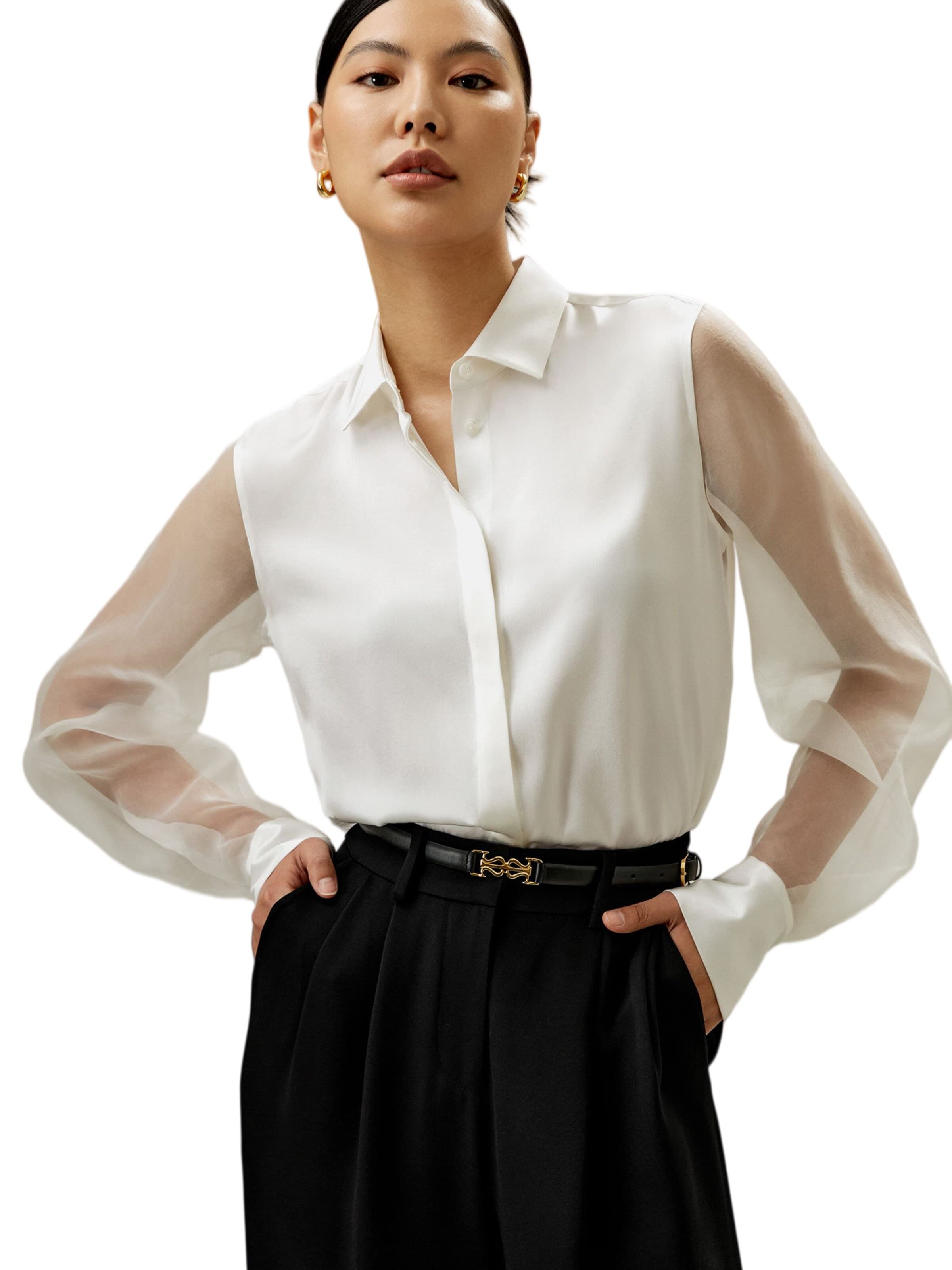 Lilysilk - Blusa en blanco: frente