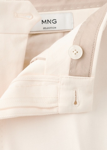 MANGO MAN Regular Pleat-Front Pants in White