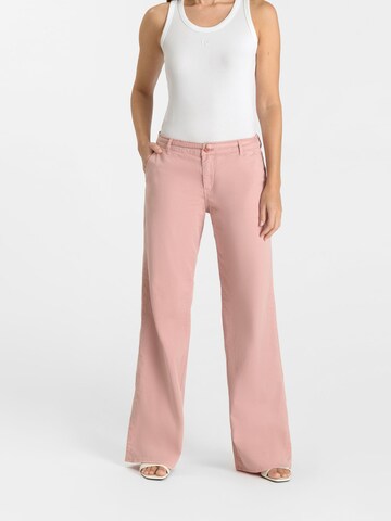 Wide Leg Pantalon chino Le Temps Des Cerises en rose : devant