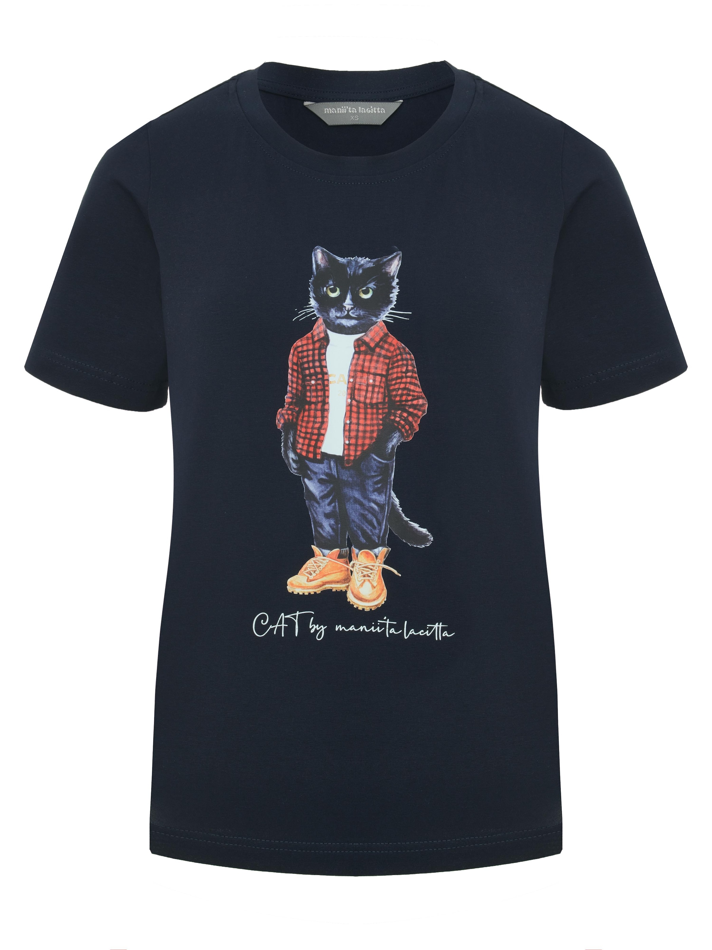T-shirt 'Country Cat' Cat e Lolette en bleu : devant