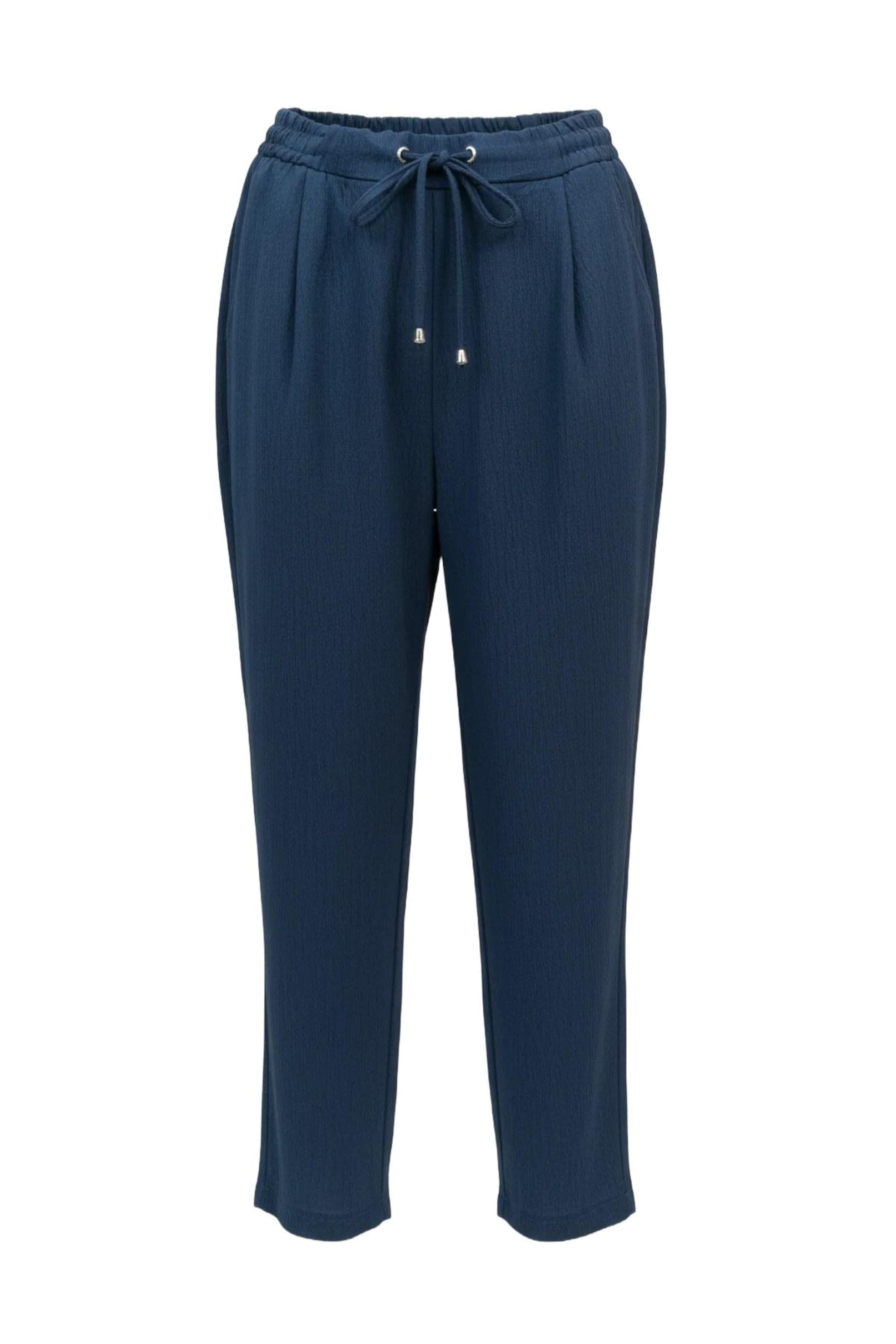 No Matter What Tapered Pleat-Front Pants in Blue: front