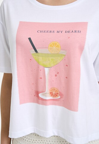 T-shirt 'Cocktail' Smith&Soul en blanc