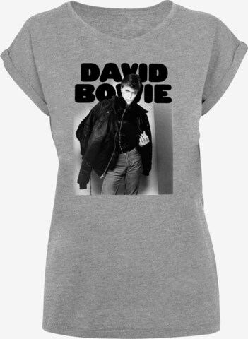F4NT4STIC Shirt 'David Bowie Jacket Photograph' in Grey: front