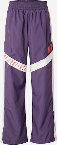 purpurinė Nike Sportswear Laisvas Kelnės: priekis