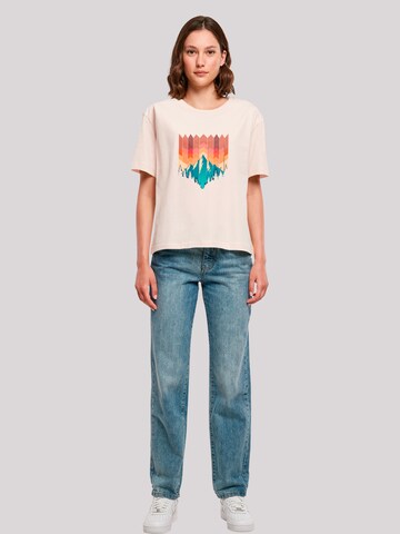 F4NT4STIC Shirt 'Geometric Mountain Sunset' in Roze