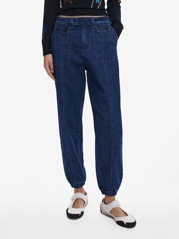 Tapered Jeans de la Desigual pe albastru: față