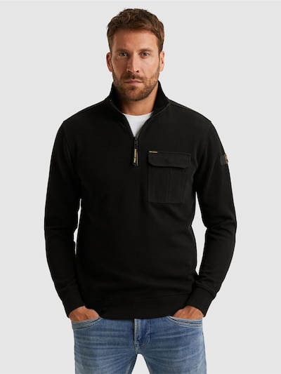 PME Legend Collegepaita 'Pullover with half-zipper' koossa 4XL värissä musta, Tuotenäkymä