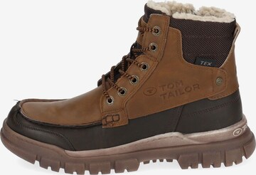 TOM TAILOR Lace-Up Boots in Brown