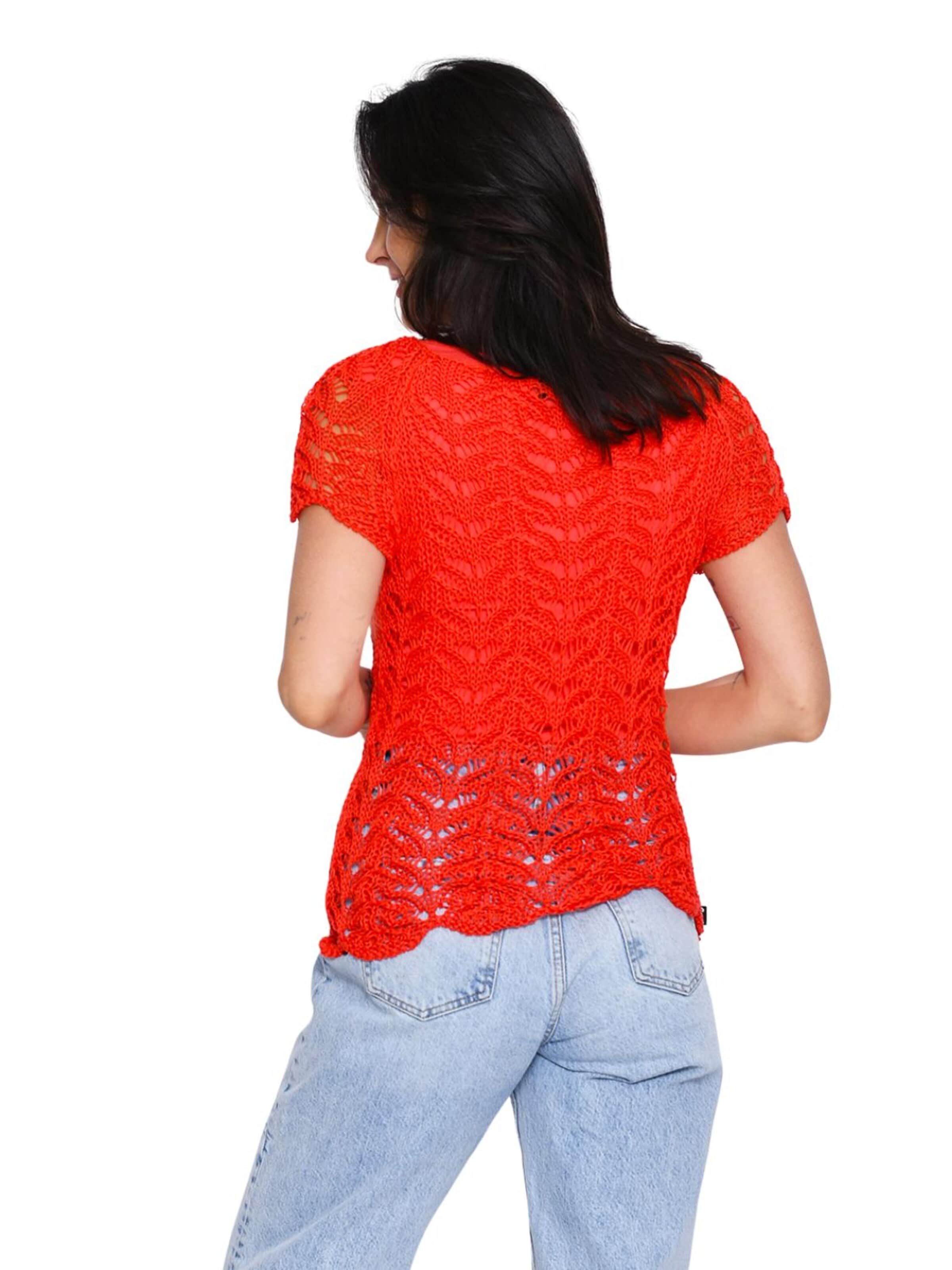 Süel knitwear - Top de punto 'Twin Lace' en rojo