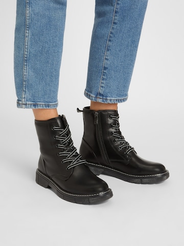 MARCO TOZZI Lace-Up Ankle Boots in Black: front