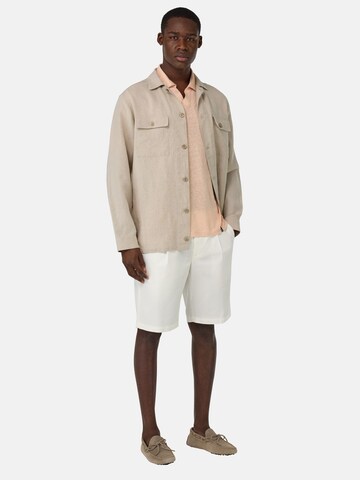 Boggi Milano Regular fit Button Up Shirt 'Camp' in Beige