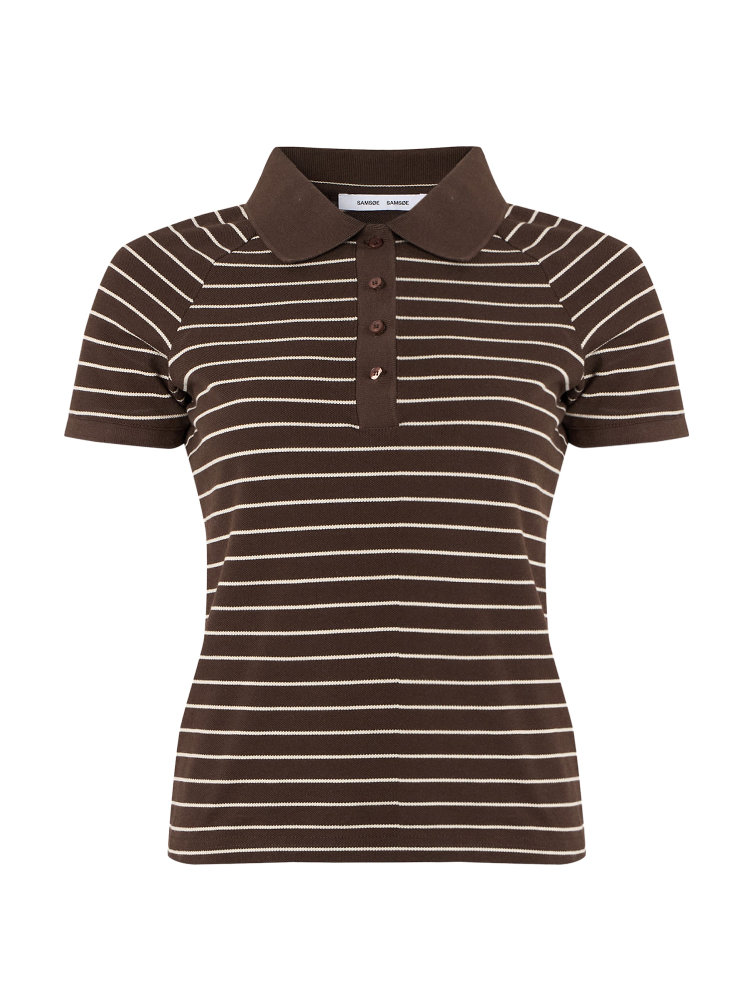 Samsøe Samsøe T-Krekls 'Samia', krāsa - brūns / balts, Preces skats