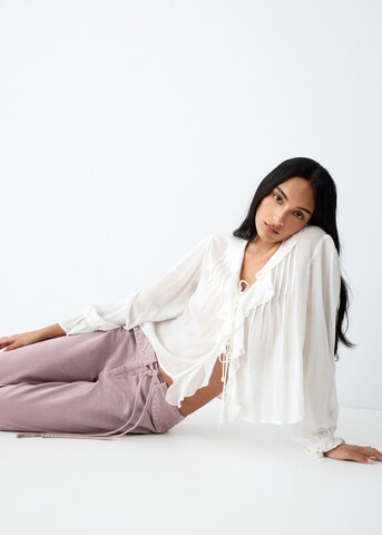 MANGO TEEN Wide leg Jeans 'Dalia' in Purple