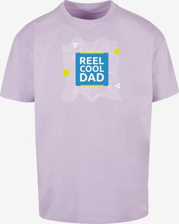 Maglietta 'Fathers Day - Reel cool dad' di Merchcode in lilla: frontale