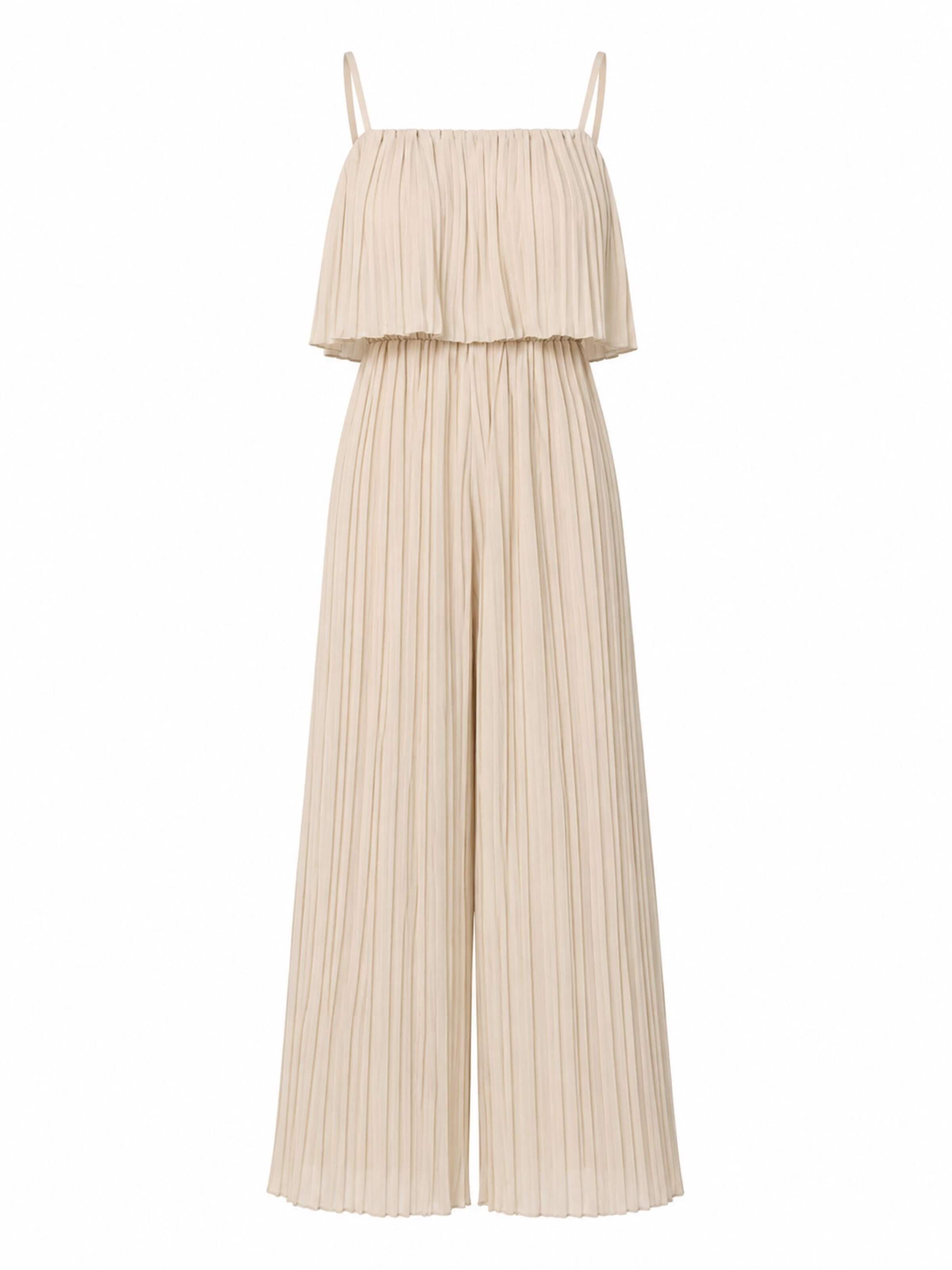 Worldclassca Jumpsuit 'Jumpsui Kleid Plissee Einteiler Overall Sommer'‌‌‌‌‌ in S-L in beige, Produktansicht