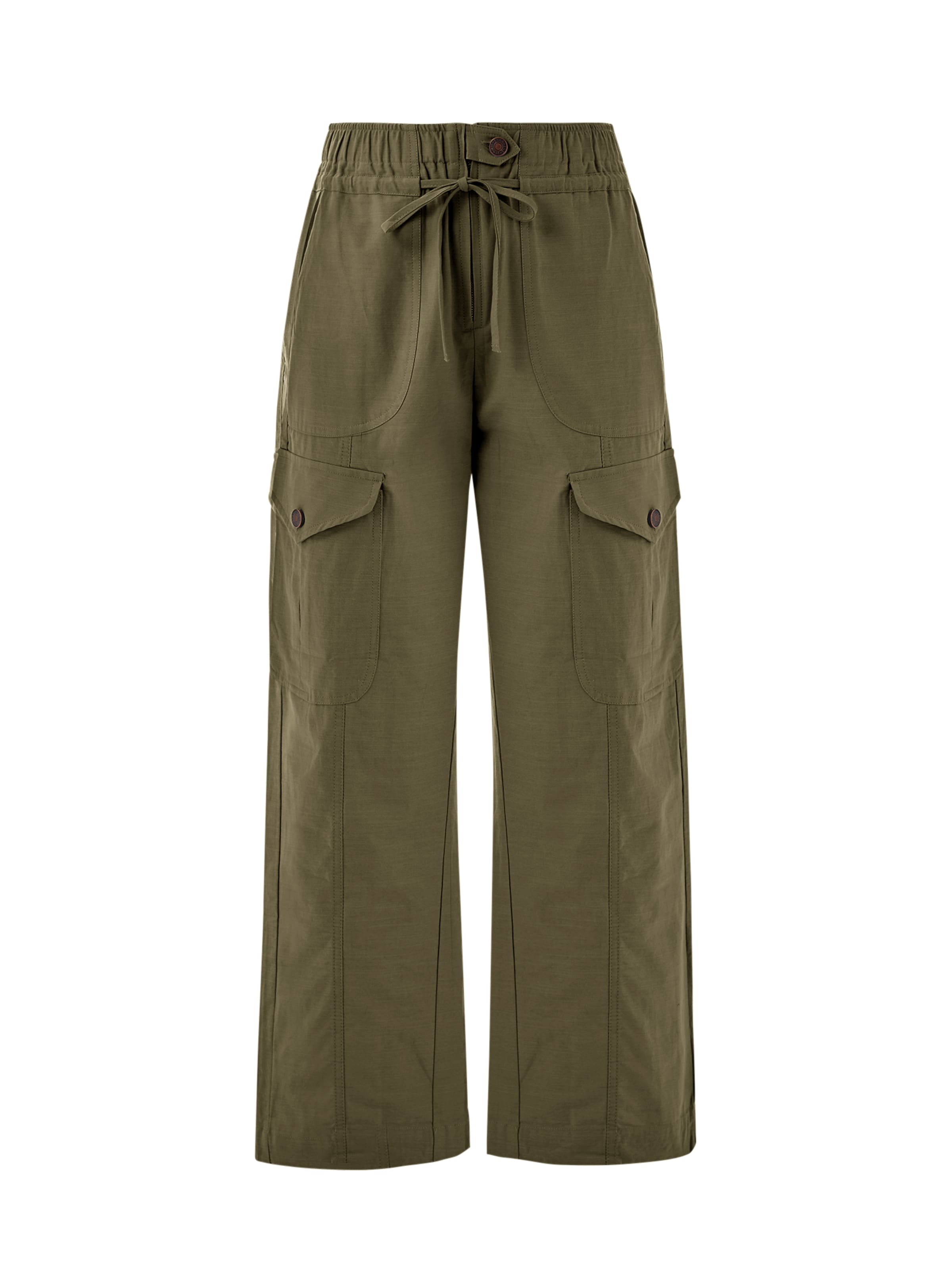 Regular Pantaloni cu buzunare de la Imily Bela pe verde: față