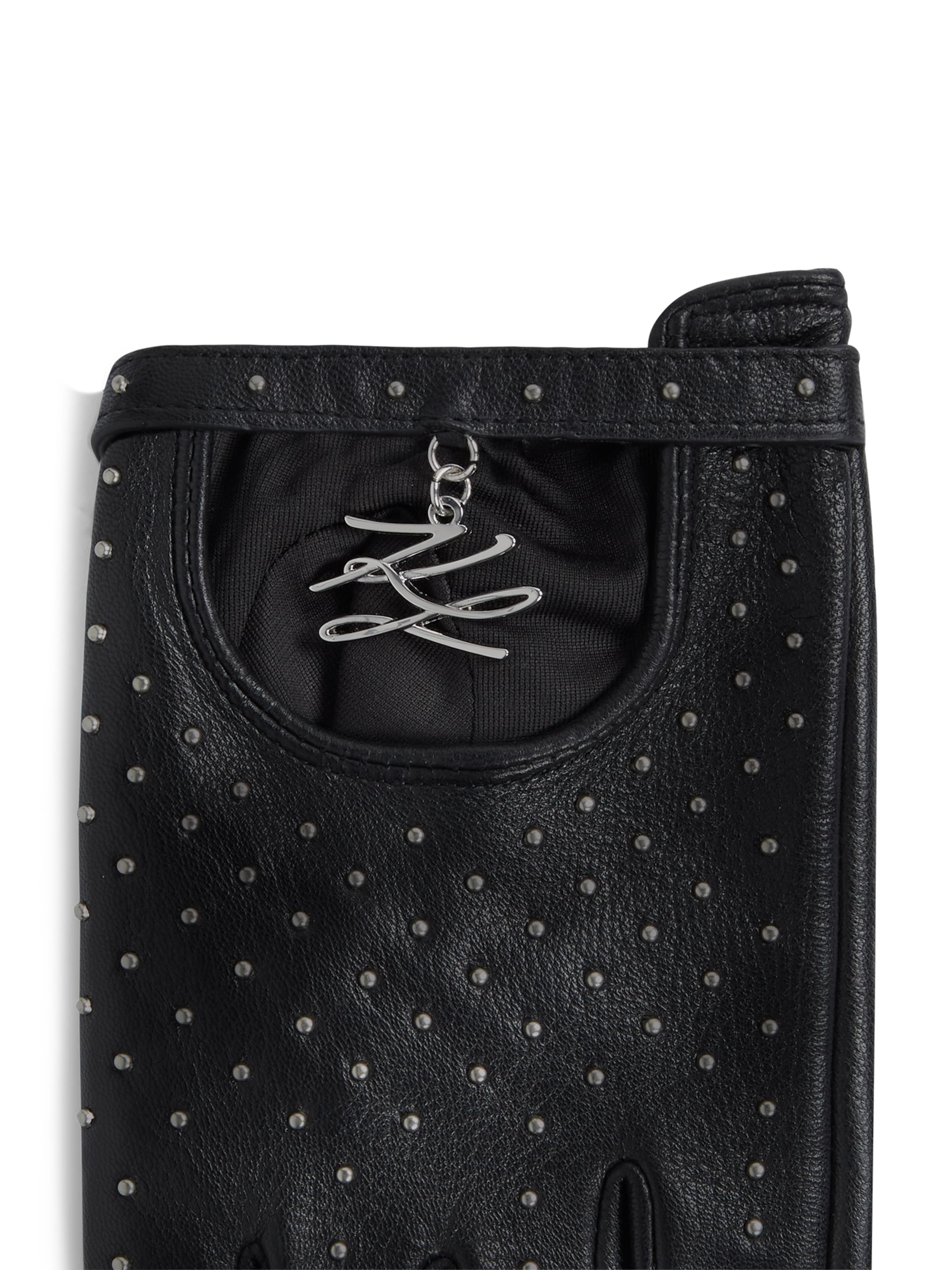 Karl Lagerfeld Γάντια με κομμένα δάχτυλα ' K/Autograph Fingerlose Handschuhe mit Nieten ' σε μαύρο