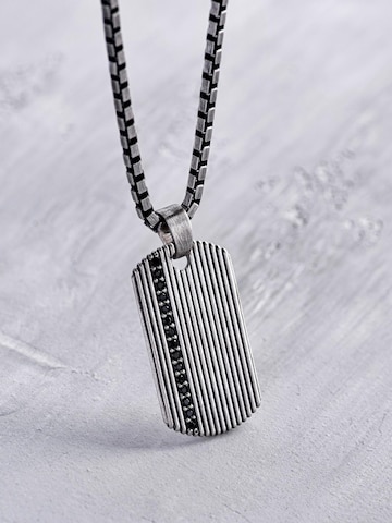 REYTEL Pendant 'COUNTER. BLACK STONES' in Silver: front