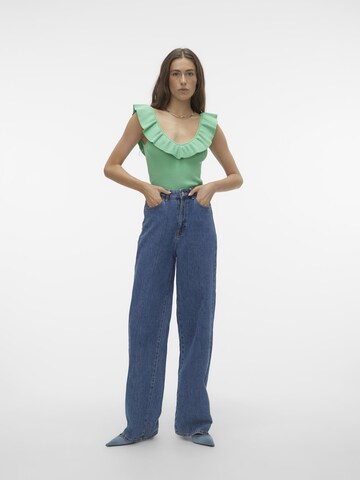 VERO MODA Gebreide top 'PROVENCE' in Groen