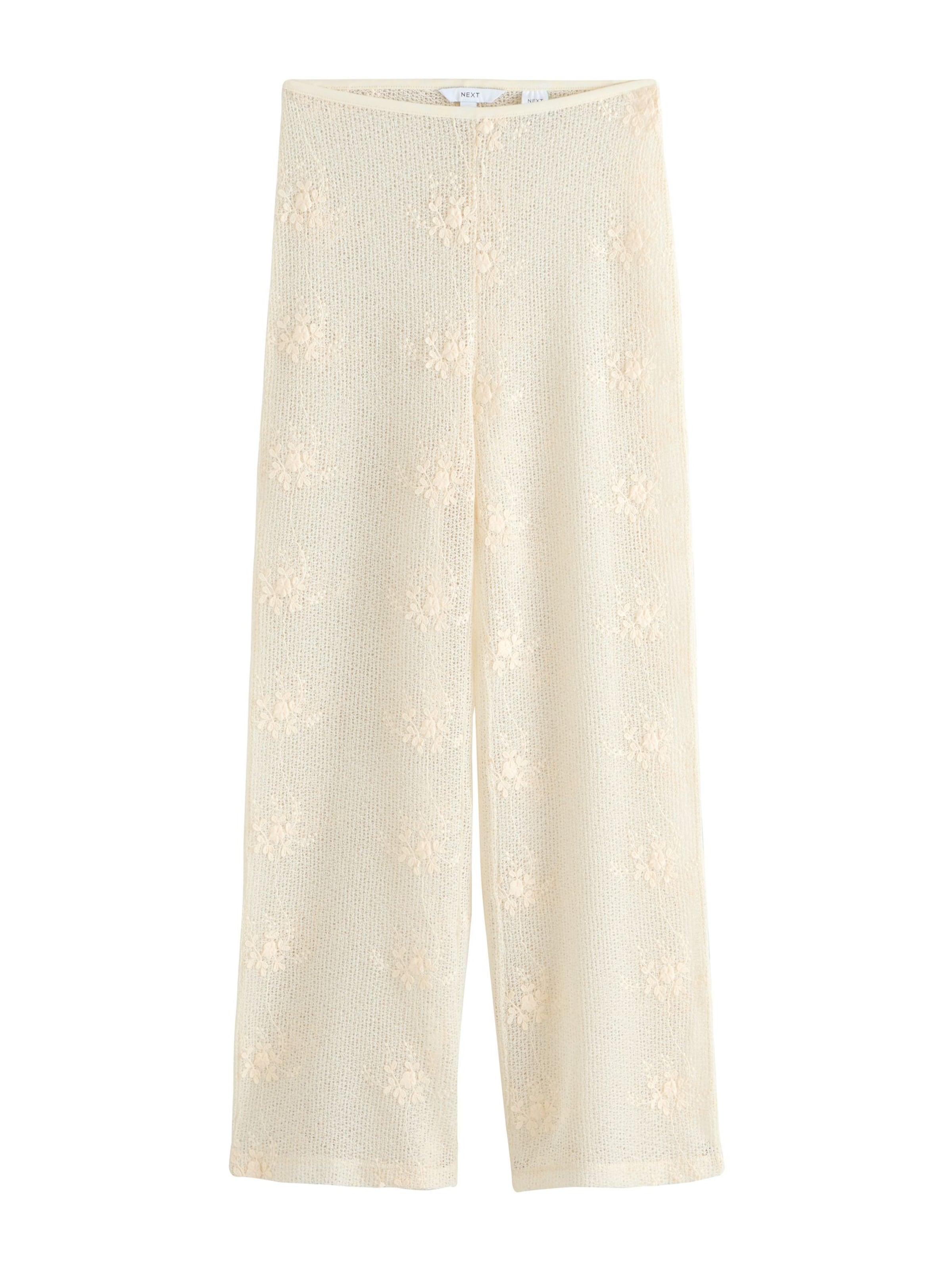 Wide Leg Pantalon Next en beige : devant
