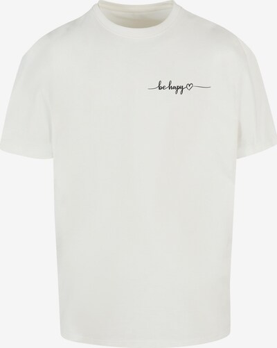 Merchcode Shirt 'Be Happy' in de kleur Zwart / Wit, Productweergave