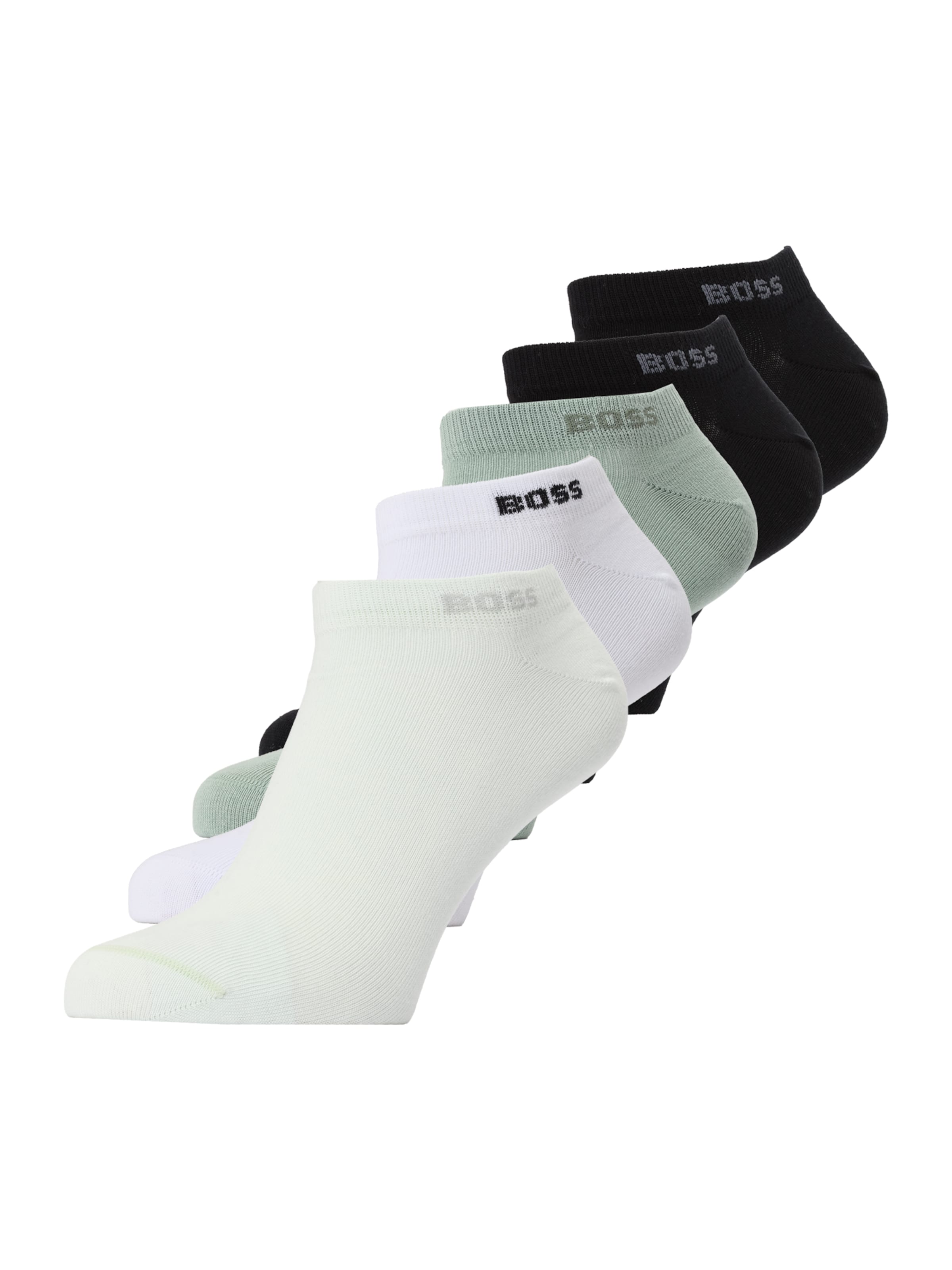 BOSS Chaussettes en ivoire / vert clair / noir / blanc, Vue avec produit