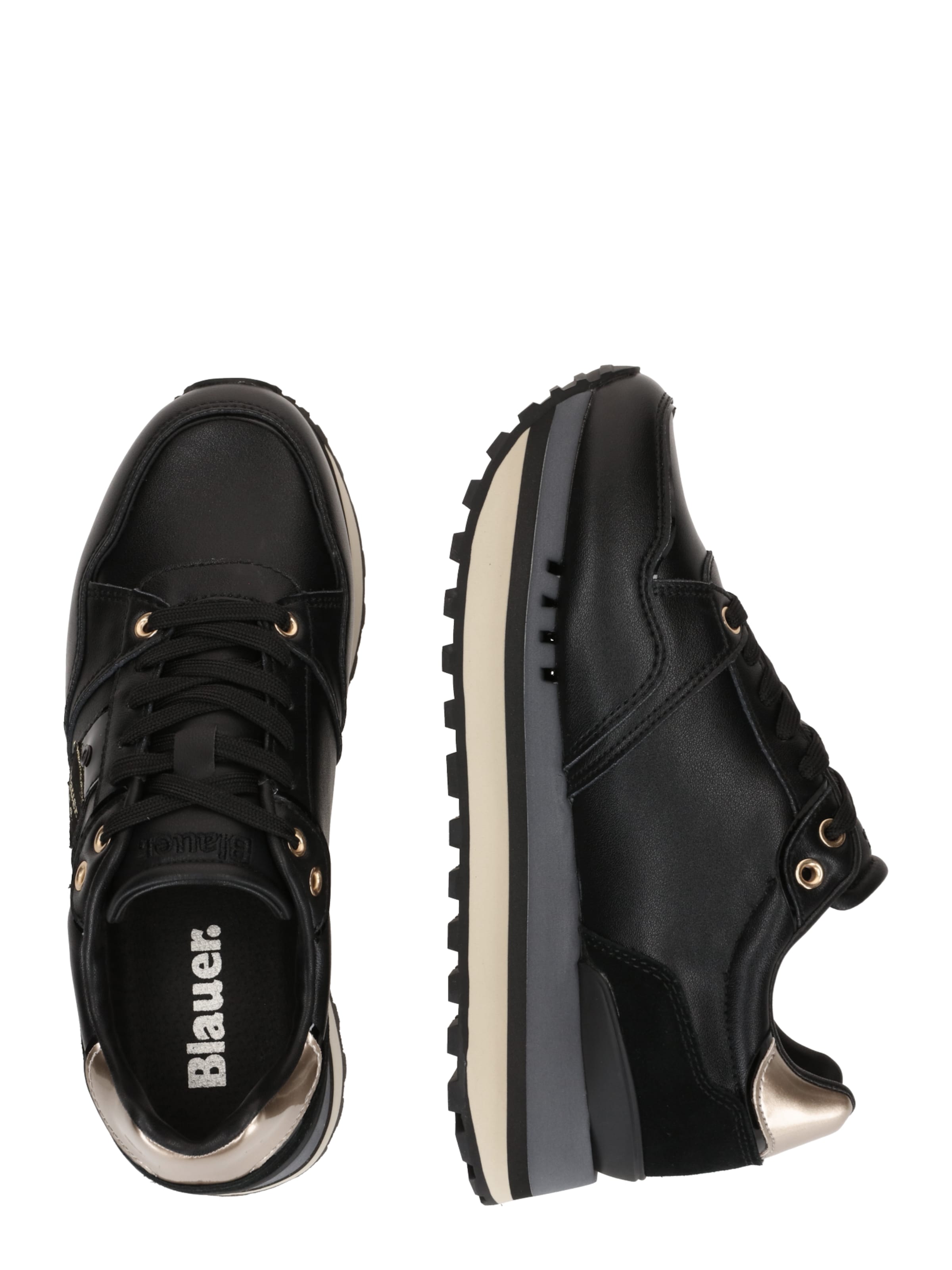 Blauer.USA Låg sneaker i svart: sida