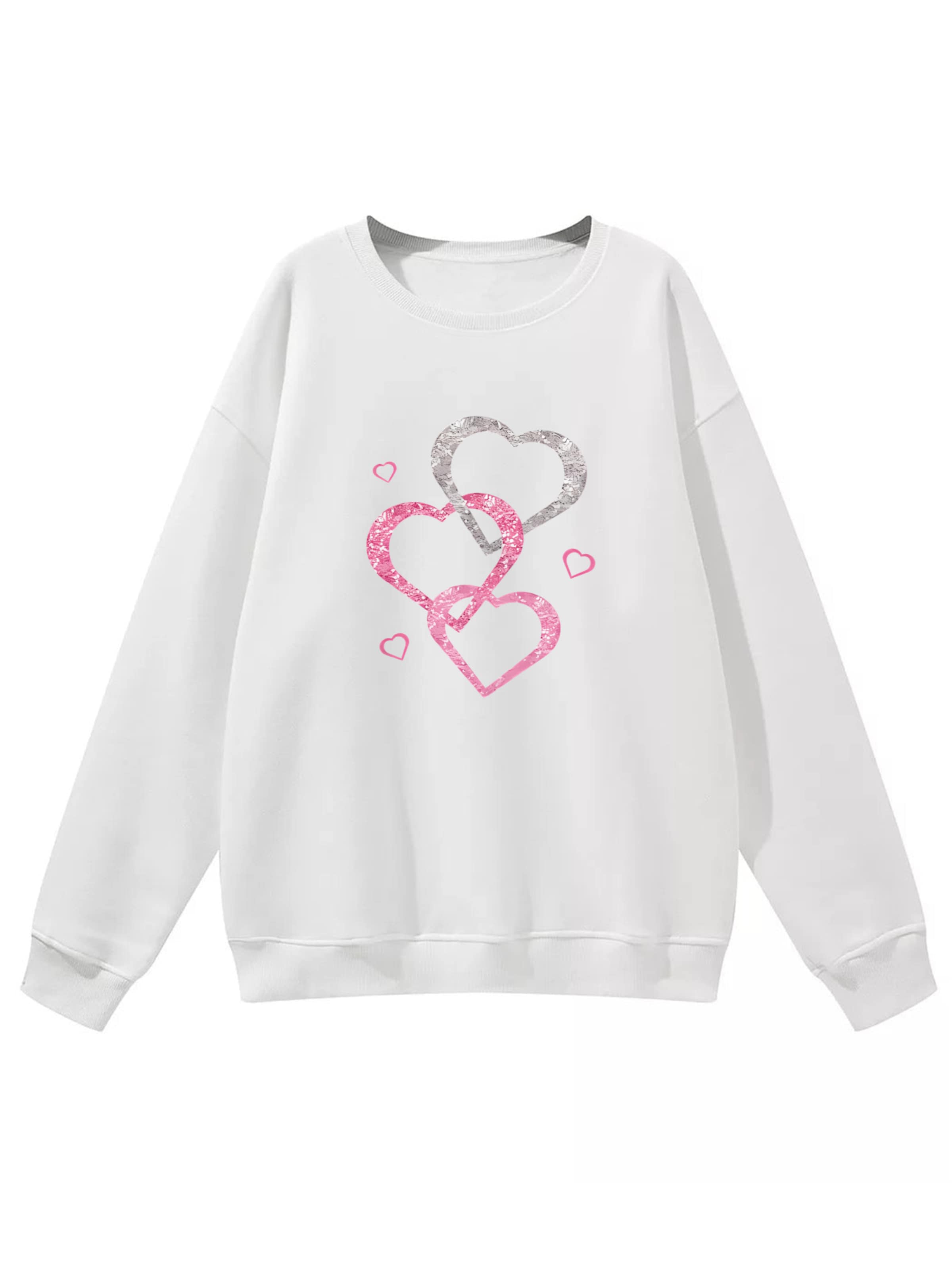 GORHEY Sweatshirt 'Loose Women's Oversized Sweatshirt, Casual Style with Dropped Shoulders'‌‌‌‌‌‌‌ in Weiß