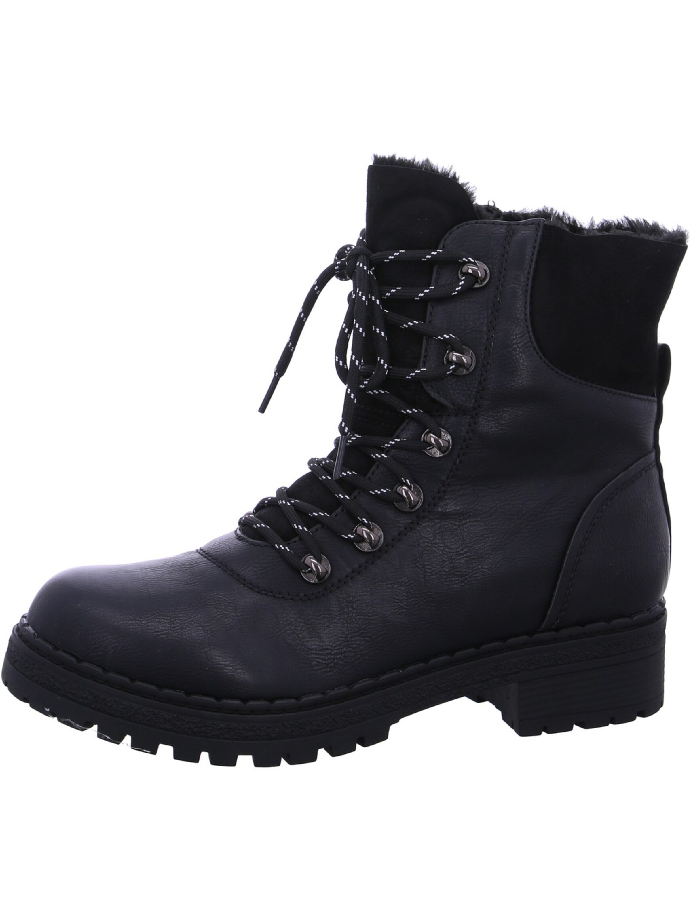 Laufsteg München Lace-Up Boots 'Laufsteg München Winterstiefel Schwarz' in Black: front