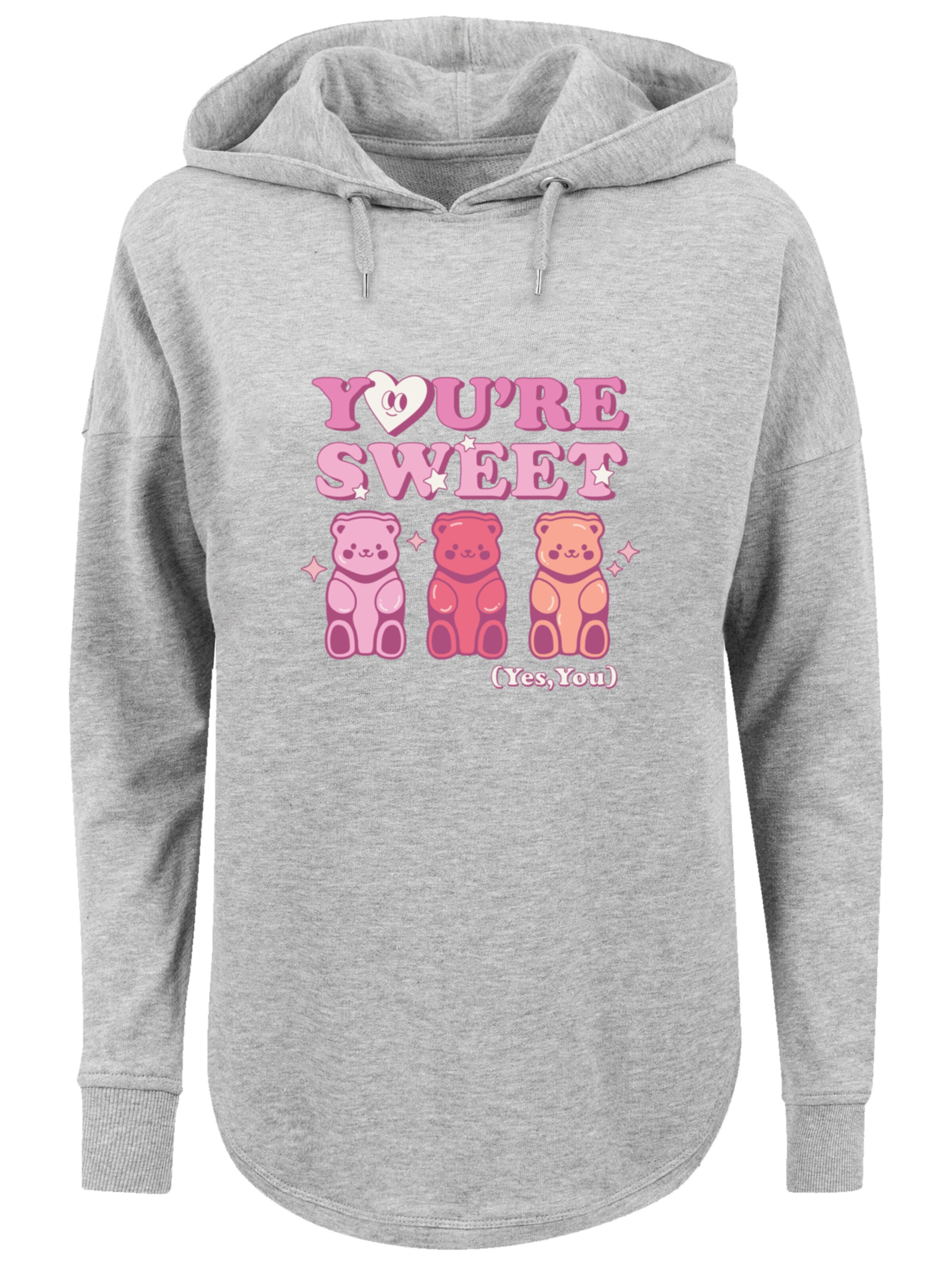 F4NT4STIC Sweatshirt 'Valentinstag You're Sweet Gummy Bears' in Grau: Vorderseite