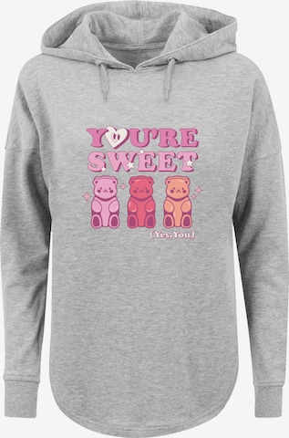F4NT4STIC Sweatshirt 'Valentinstag You're Sweet Gummy Bears' in Grau: Vorderseite