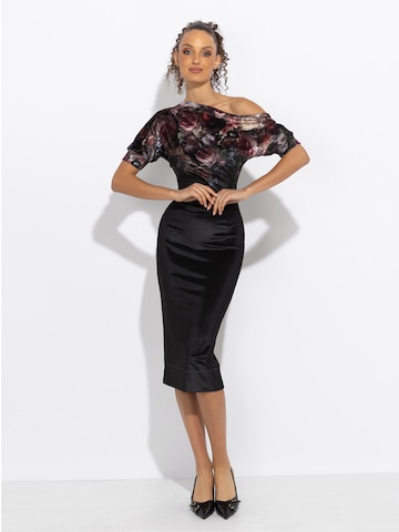 JIORO Dress 'VINTAGE FLOWERS' in Black