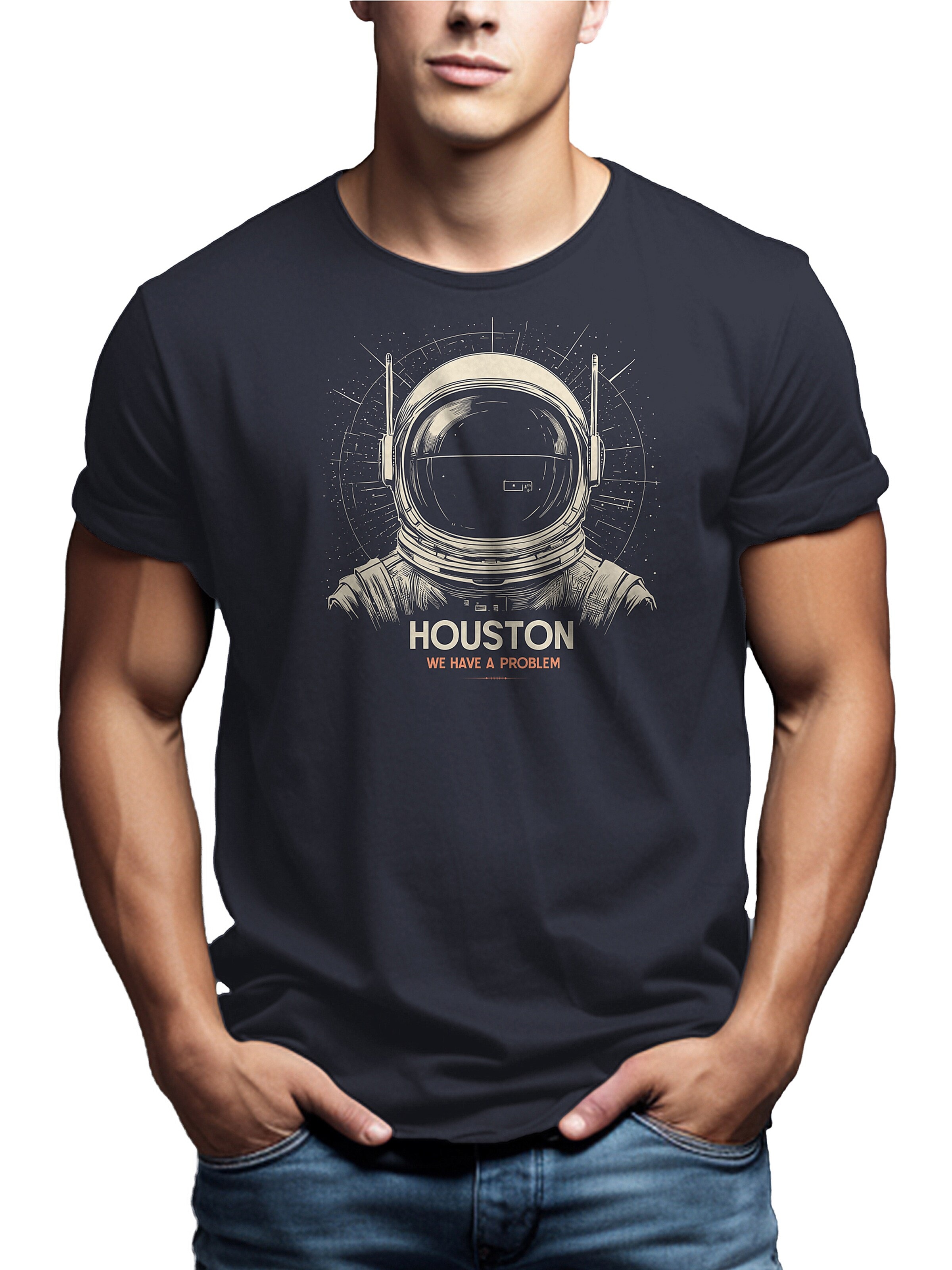 MAKAYA Shirt 'Huston Astronaut' in Grey